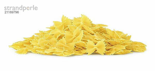 Pile of farfalle isolated on a white background