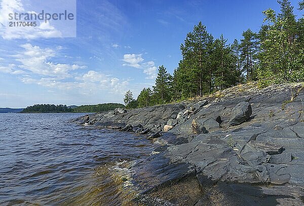 Beautiful landscape on Ladoga lake in Karelia