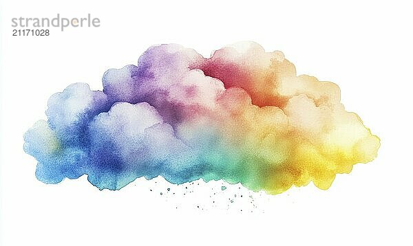 Eine bunte Wolke mit einem Regenbogen darin. Die Farben sind lebendig und die Wolke ist flauschig. Konzept der Freude und Wunder  als ob der Regenbogen in den Himmel KI erzeugt schwebt  KI generiert