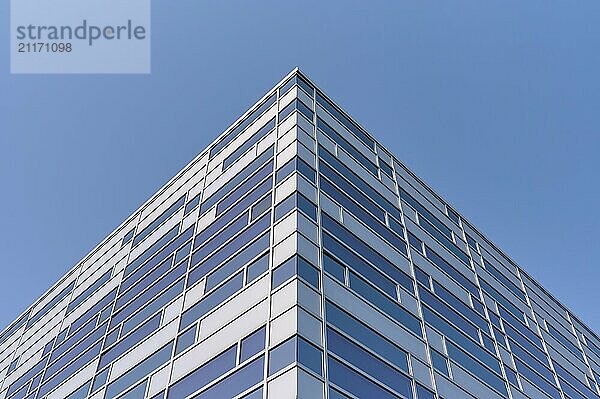 Modern building with many windows and a bright blue sky  Sandnes  Fylke Rogaland  Norway  Europe