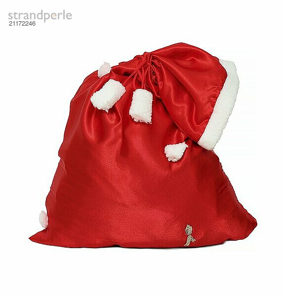 Christmas santa claus red bag isolated on white