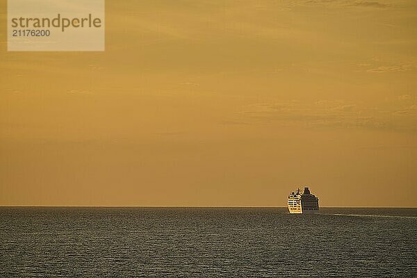 North Sea at sunset on a cruise ship  Bergen  Norway  Europe