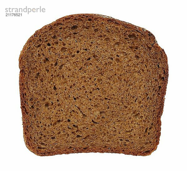 Dark brown rye sliced bread isolated on white closeup