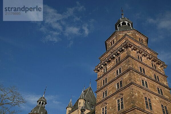 View of Johannisburg Castle in Aschaffenburg  Germany  Europe