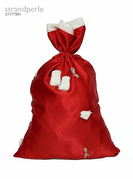 Christmas santa claus red bag isolated on white