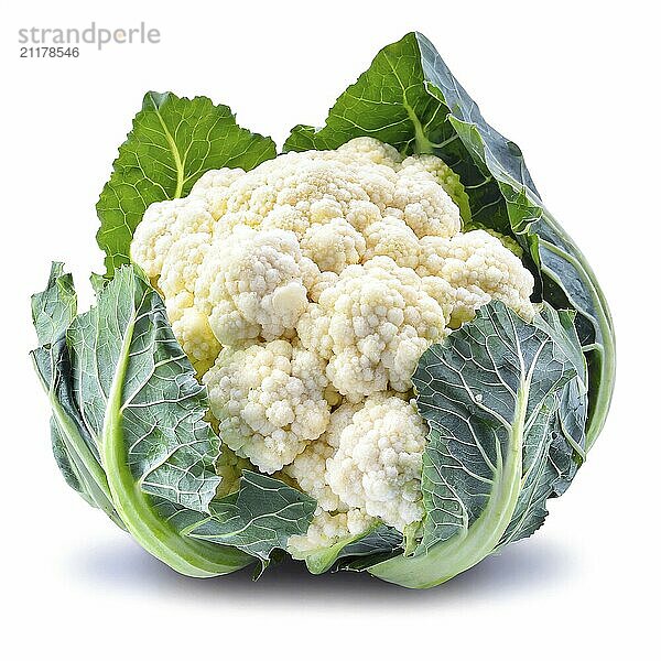 Cauliflower isolated on white background. Clipping Path. Full depth of field