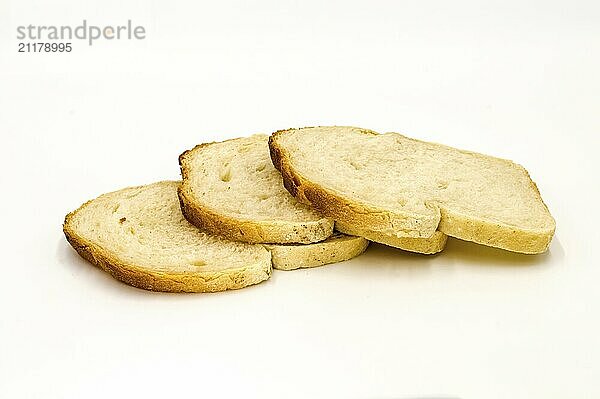 Wheat bread with bran slice. Cooking the dough. Isolated on white background