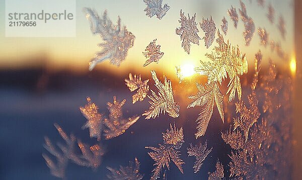 Ein Fenster mit Milchglas und eine Sonne scheint durch sie. Die Sonne wirft einen warmen Schein auf das Milchglas und erzeugt eine schöne und heitere Szene  die AI erzeugt  KI generiert