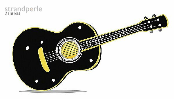 Illustration  black classical guitar icon isolated on white background