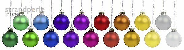 Christmas baubles hanging jewellery collection banner Christmas baubles decoration freestanding isolated in Stuttgart  Germany  Europe