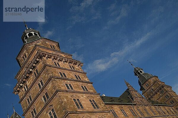 View of Johannisburg Castle in Aschaffenburg  Germany  Europe