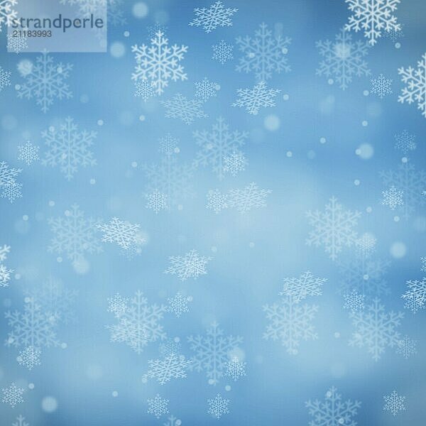 Christmas background blue Christmas background card Christmas card with snow winter square snowflakes textfreiraum Copyspace in Stuttgart  Germany  Europe