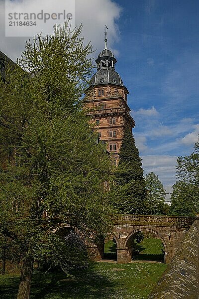 View of Johannisburg Castle in Aschaffenburg  Germany  Europe