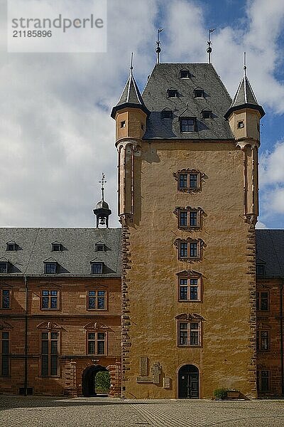 View of Johannisburg Castle in Aschaffenburg  Germany  Europe