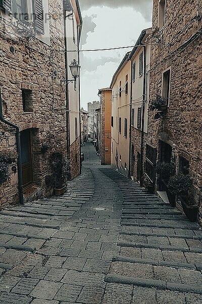 Beautiful view of Massa Marittima city in Tuscany. Ancient medieval city on tuscan hills