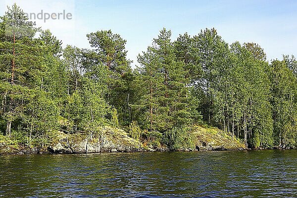 Beautiful landscape with lake in Karelia