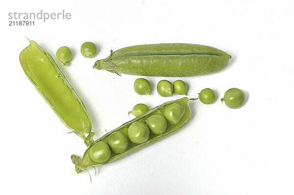 Peas on a white background