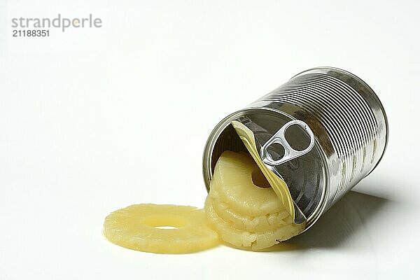 Pineapple rings in tins  Ananas sativus