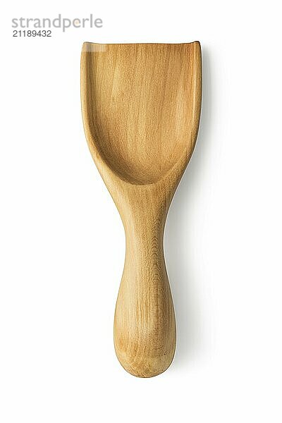 Wooden kitchen spatula isolated on a white background