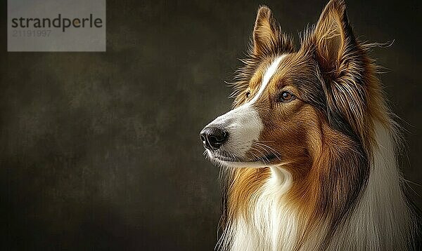 A Scottish Collie captured in a studio against a dark background AI generated