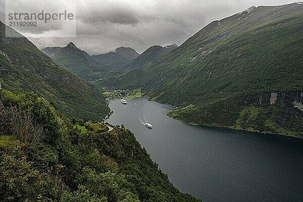 View of the Geirangerfjord  a fjord in Norway