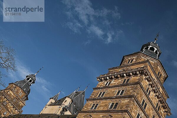 View of Johannisburg Castle in Aschaffenburg  Germany  Europe