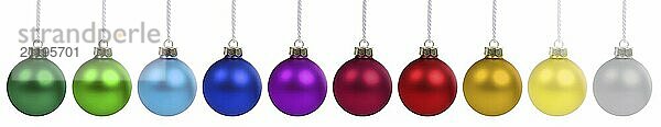 Christmas baubles baubles Christmas decoration decoration in a row free-standing in Stuttgart  Germany  Europe