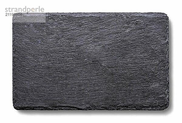 Piece of black slate isolated on a white background