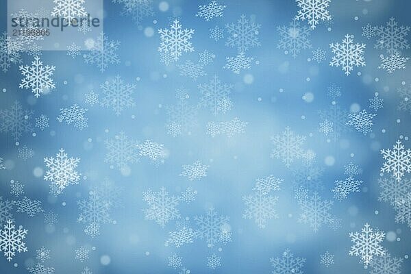 Christmas background blue Christmas background card Christmas card with snow winter snowflakes copy space Copyspace in Stuttgart  Germany  Europe