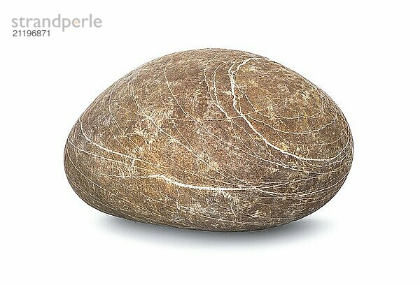 Brown pebble isolated on a white background