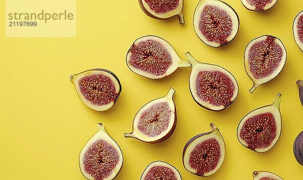 Figs on a warm yellow background AI generated