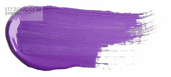 Purple paint brush stroke isolated on white background with clipping path