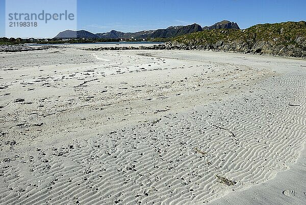 Sand waves on the beach in Andenes  Andöya  Vesteralen  Nordland  Norway  Europe