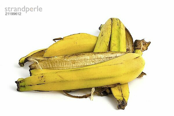 Waste banana peel isolated on white background