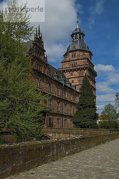 View of Johannisburg Castle in Aschaffenburg  Germany  Europe