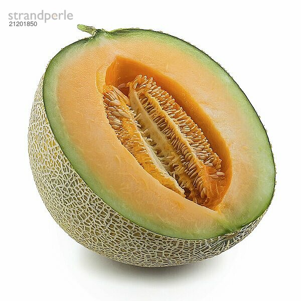 Cantaloupe melon isolated on the white background