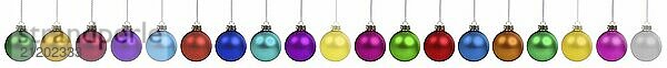 Christmas baubles Christmas decoration baubles banner in a row clipping in Stuttgart  Germany  Europe