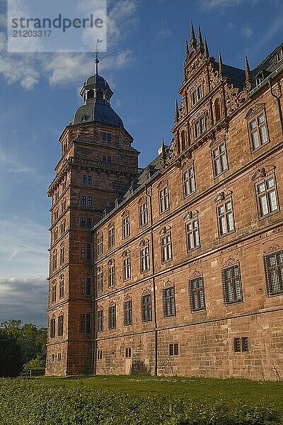 View of Johannisburg Castle in Aschaffenburg  Germany  Europe