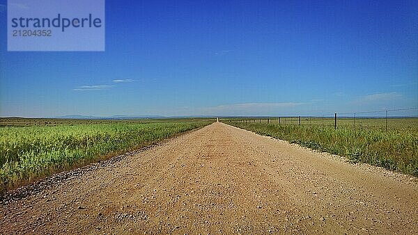 Landscape of national park Zona de Interes Regional Llanos de Caceres y Sierra de Fuentes in Extremadura  Spain. Travel and Tourism