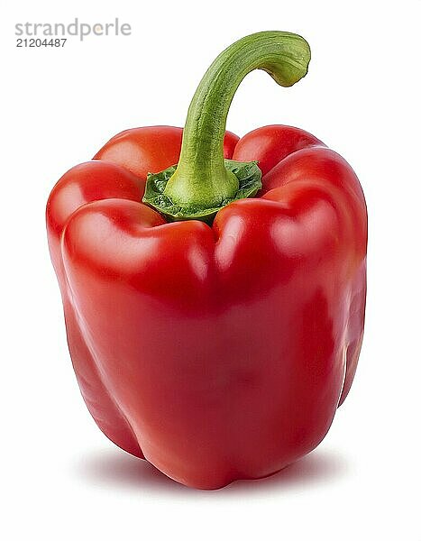 Red bell pepper isolated on white background. Clipping Paths