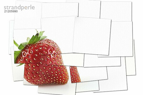 Creative picture of strawberry isolated on white background