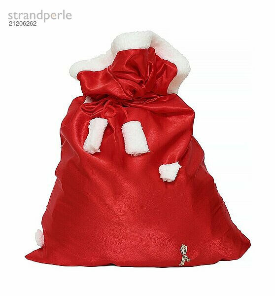 Christmas santa claus red bag isolated on white