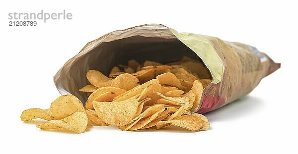 Pack of chips isolated on a white background