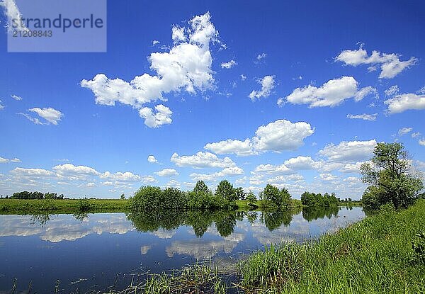 Beautiful summer lake landscape in Russia