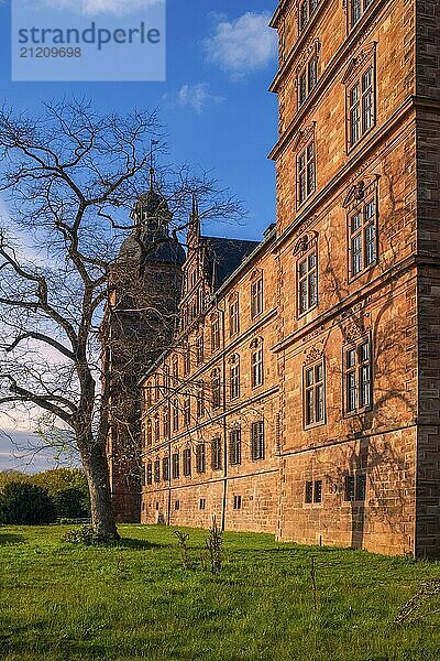 View of Johannisburg Castle in Aschaffenburg  Germany  Europe