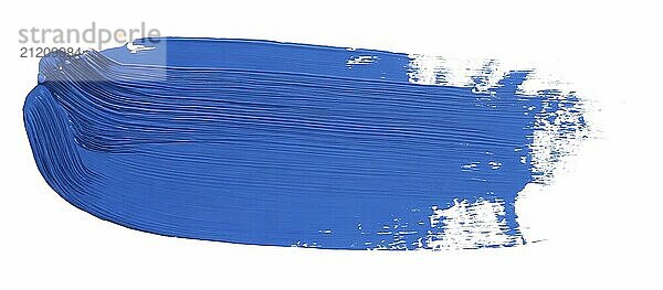 Blue paint brush stroke isolated on white background  clipping path included