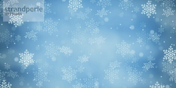 Christmas background blue Christmas background card Christmas card with snow winter snowflakes panorama copy space Copyspace in Stuttgart  Germany  Europe