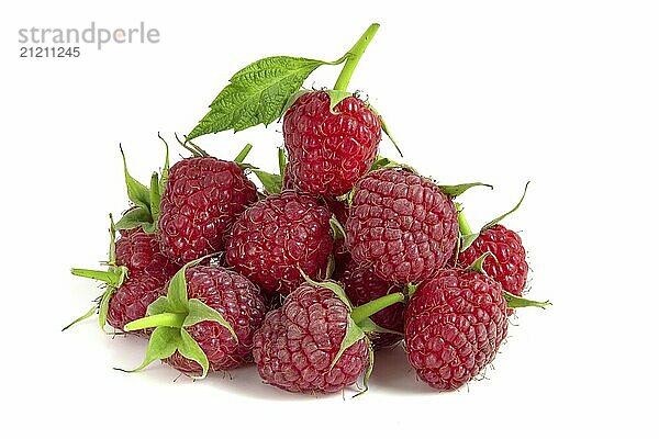 Red raspberry isolated on a white background