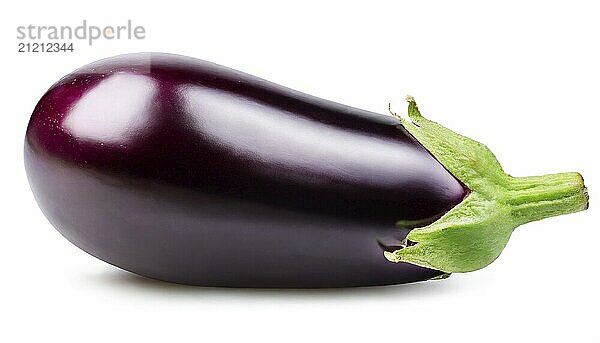 Purple eggplant isolated on white background. Clipping Path