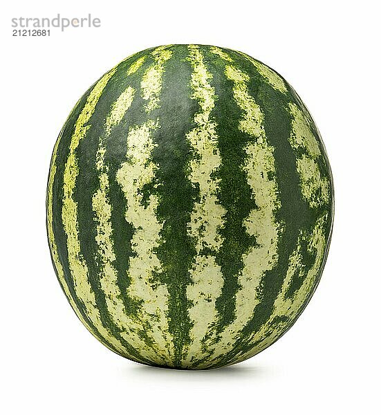 Ripe green watermelon isolated on a white background